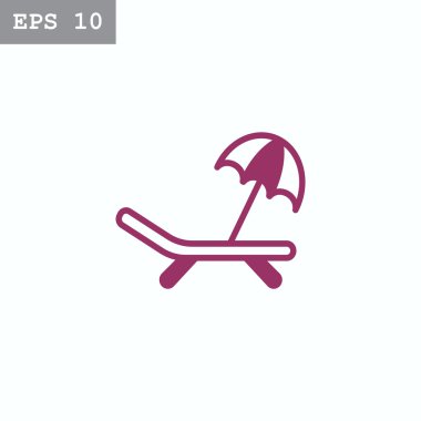 şezlong ve şemsiye simgesi