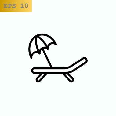 şezlong ve şemsiye simgesi