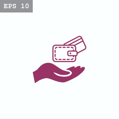 m-cüzdan kartı simgesiyle tutan el