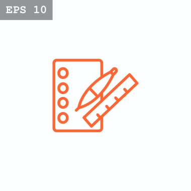 Not Defteri, cetvel, kalem simgesi