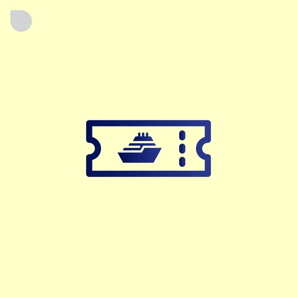 Sea cruise biljett ikonen — Stock vektor