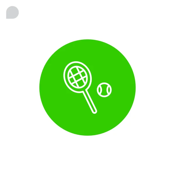 Racheta de tenis și pictograma mingii — Vector de stoc