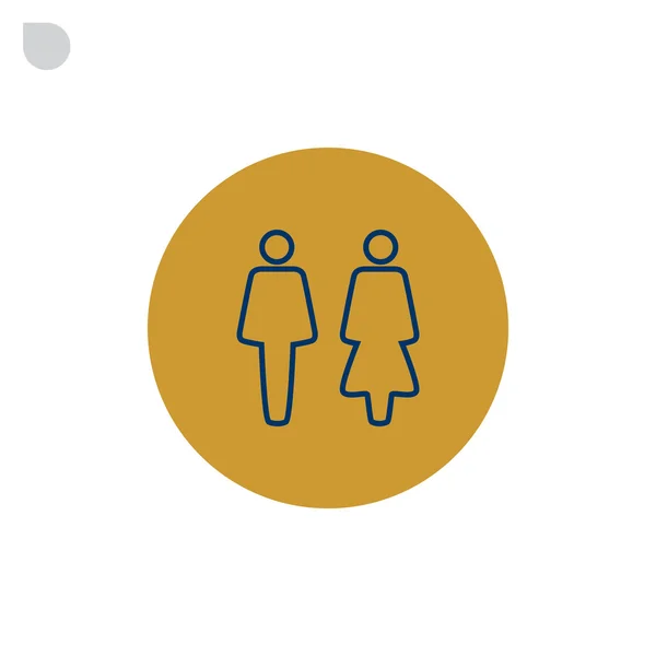 Masculino e feminino, wc icon — Vetor de Stock
