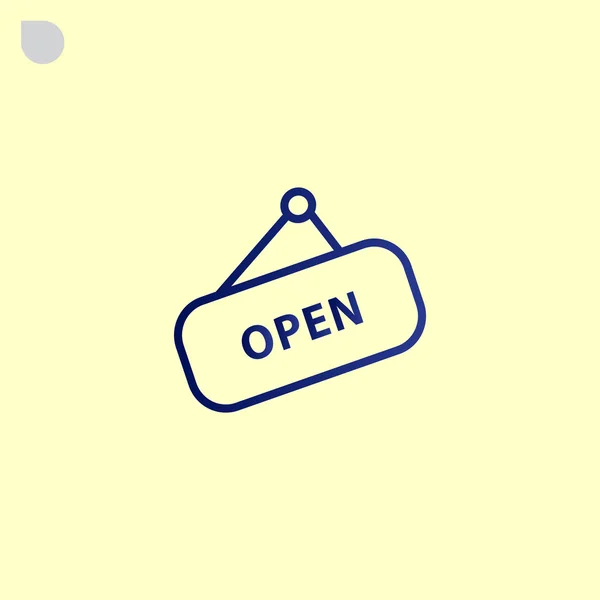 Placa aberta placa sinal placa ícone — Vetor de Stock