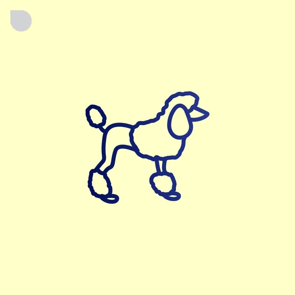 フランスのプードル犬アイコン — ストックベクタ