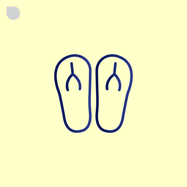 Pláž pantofle ikona — Stockový vektor