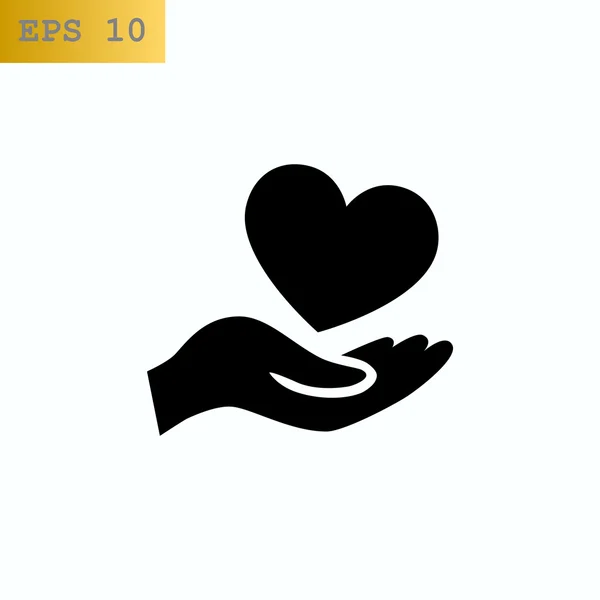Ruka držící ikonu srdce — Stockový vektor