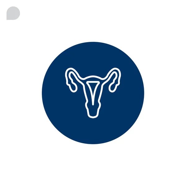 Female reproductive organs icon — Stock Vector