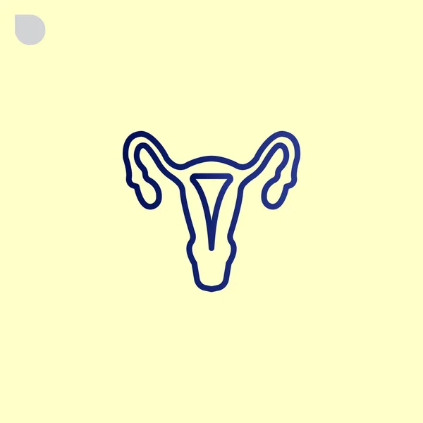 Female reproductive organs icon — Stock Vector