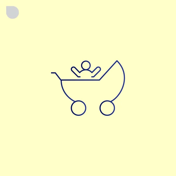 Kinderwagen, Kinderwagen-Symbol — Stockvektor