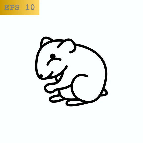 Icono animal mascota hámster — Vector de stock