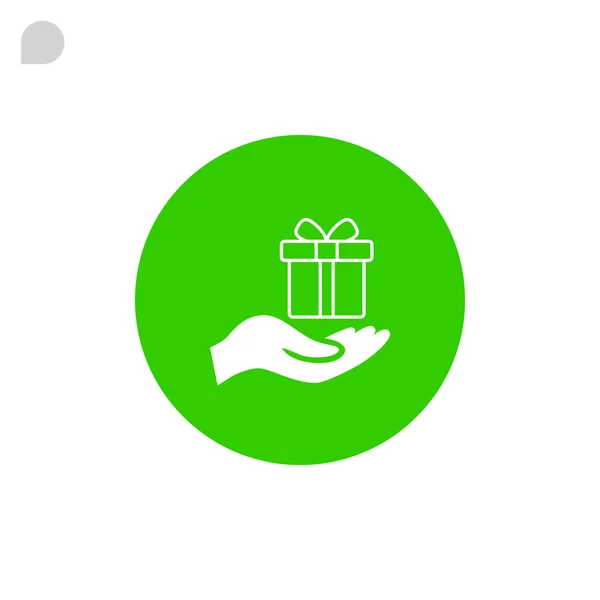 Hand holding gift box icon — Stock Vector