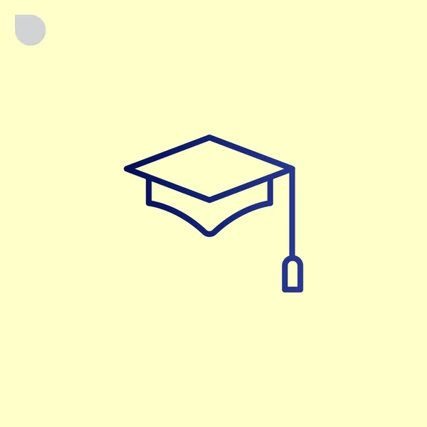 Afstuderen hoed pictogram — Stockvector