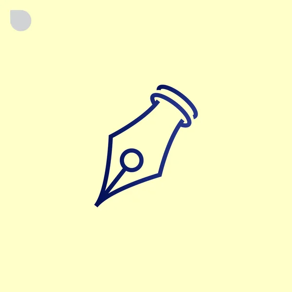 Bolígrafo, pluma vieja, icono de la firma — Vector de stock