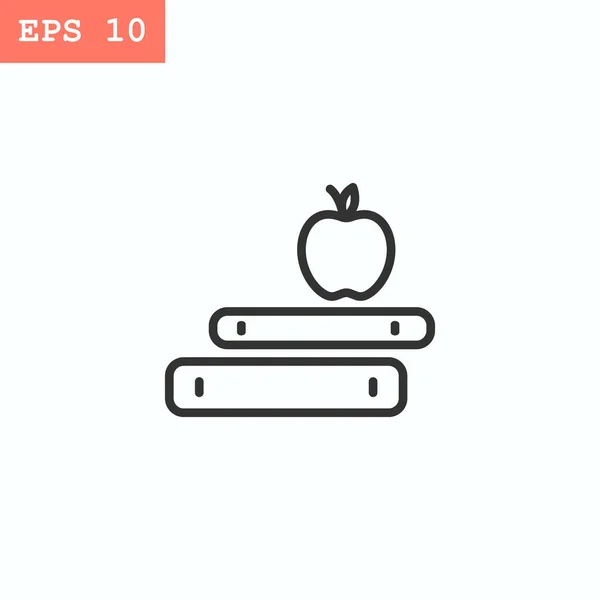 Böcker och apple-ikonen — Stock vektor