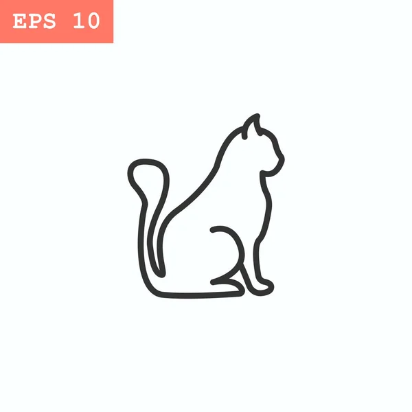 Kedi düz stil ikonu — Stok Vektör