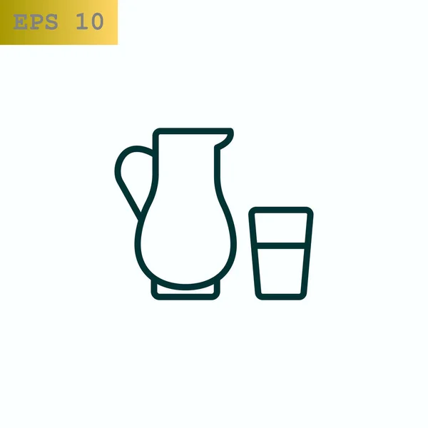 Tarro y vidrio icono web — Archivo Imágenes Vectoriales