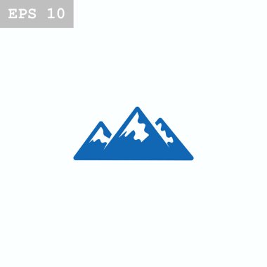 dağlar düz stil ikonu