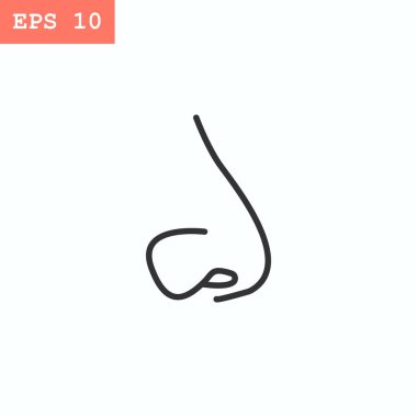 burun düz stil ikonu 