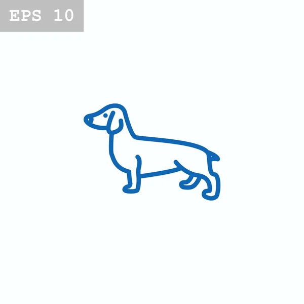 Ícone de estilo plano cão — Vetor de Stock
