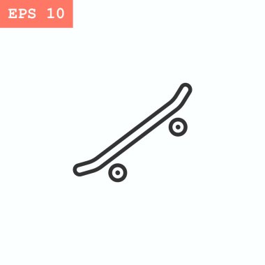 kaykay düz stil ikonu