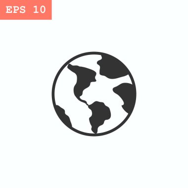 Dünya düz stil ikonu