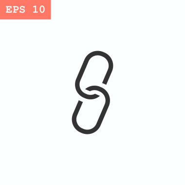 zincir düz stil ikonu