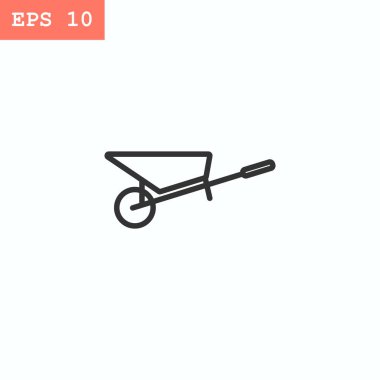 El arabası düz stil simgesi