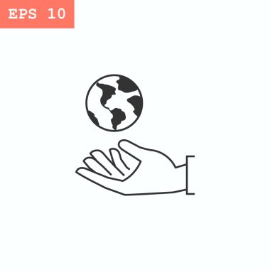 Dünya düz stil ikonu