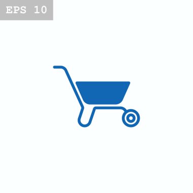 El arabası düz stil simgesi