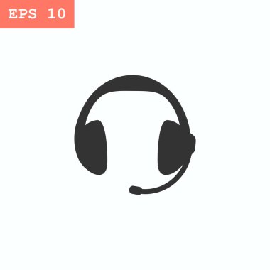 Kulaklık düz stil ikonu
