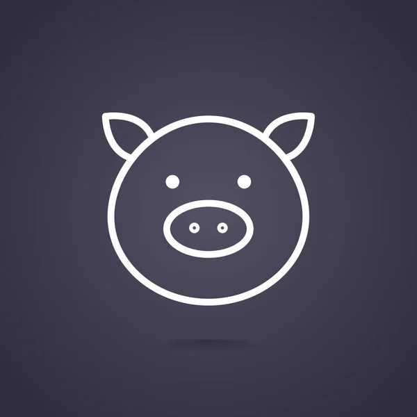 Icône web de porc — Image vectorielle