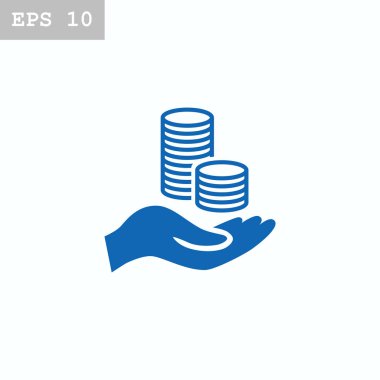 el iş ikonları/simgeleri paralar