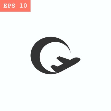 uçak düz stil ikonu