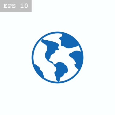 Dünya düz stil ikonu