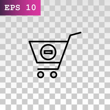 Alışveriş arabasının düz simgesi