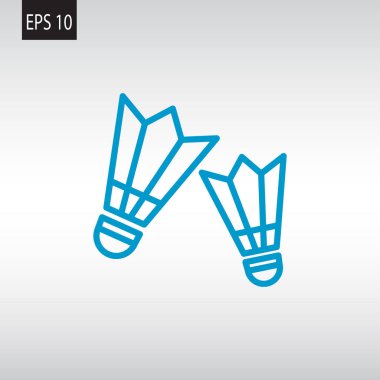 Badminton düz simgesi .