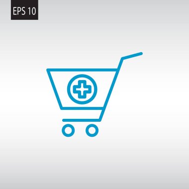 Alışveriş arabasının düz simgesi