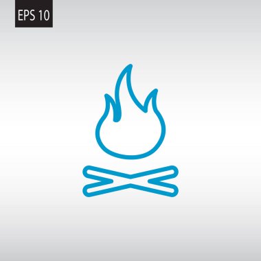 Yangın düz simgesi