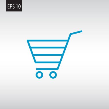 Alışveriş arabasının düz simgesi