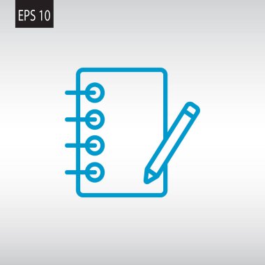 Not defteri düz simgesi