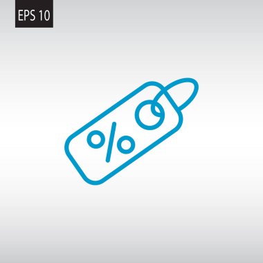 Yüzde indirim düz simgesi