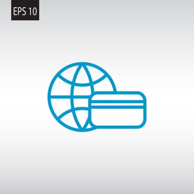 Kredi kard düz simgesi