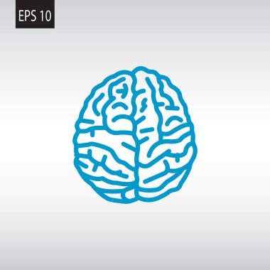 Beyin düz simgesi