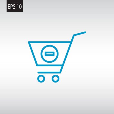 Alışveriş arabasının düz simgesi