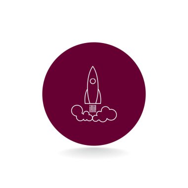 Roket düz stil ikonu
