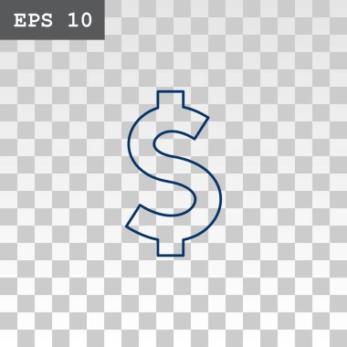 Doları düz stil ikonu