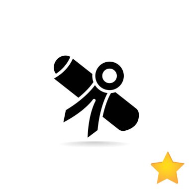 Diploma düz stil ikonu