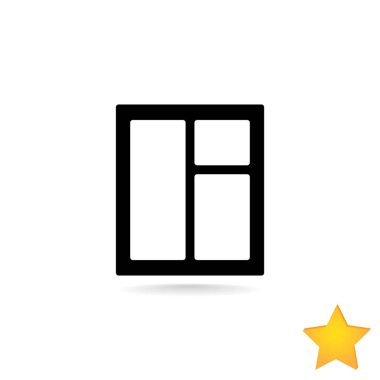 pencere düz stil simgesi