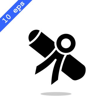 Diploma düz stil ikonu